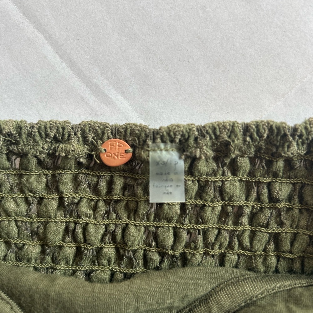 Free People Green Army Lace Strapless Bandeau Crop Top Size XS - Picture 8 of 8